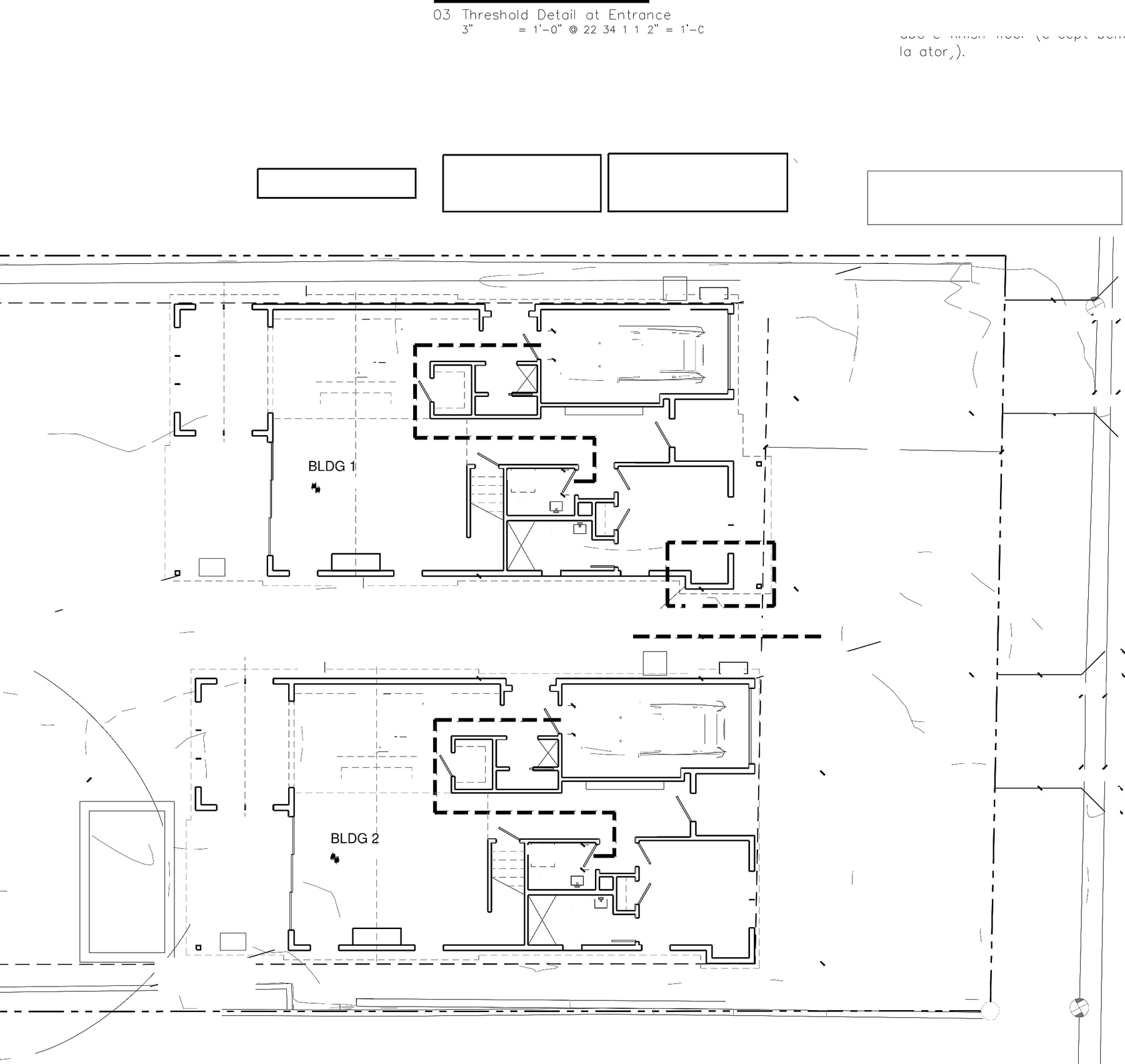 Site plan for 1506 Bellaire Drive showing Building 1 and Building 2