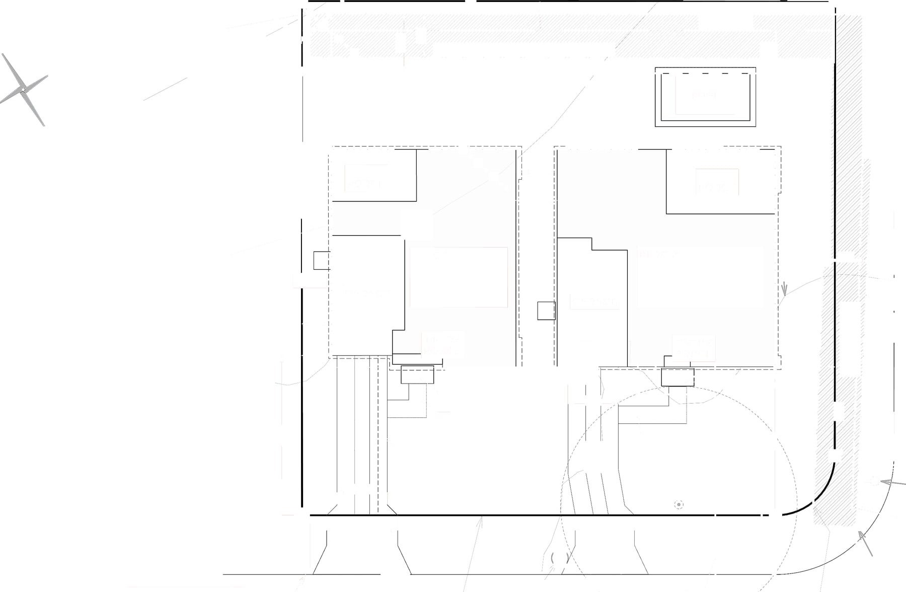 Site plan for 1403 Green Forest Drive showing Building 1 and Building 2