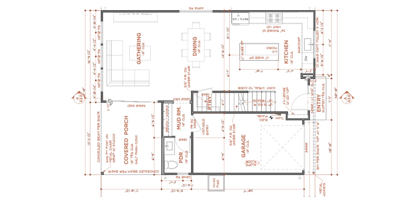 Floor plan for a Majestic Enclave residence with carport